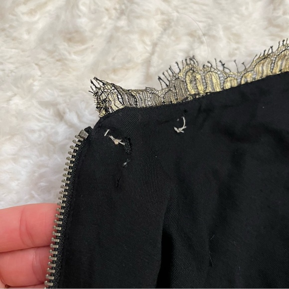 Diane Von Furstenberg Zarita Gold and Black Lace 3/4 Sleeve Dress - Picture 16 of 16